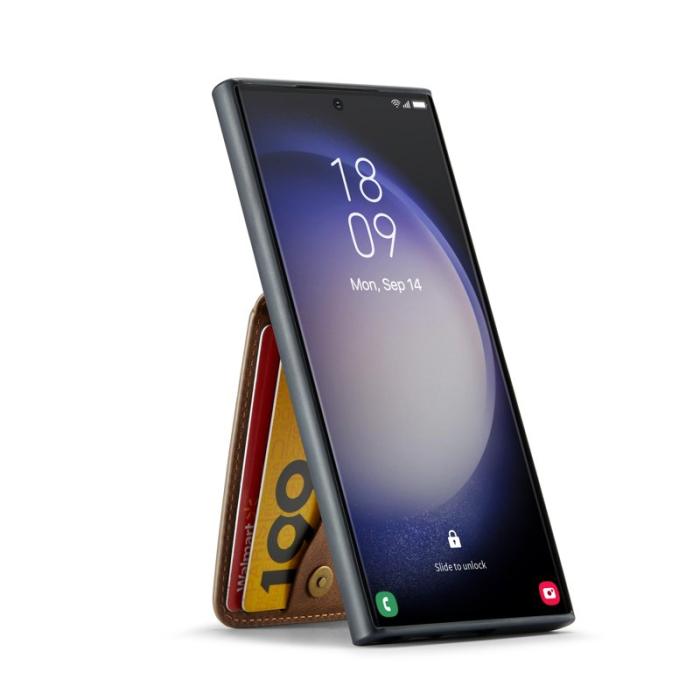 FIERRE SHANN - FIERRE SHANN Samsung Galaxy S24 Ultra Fodral Äkta läder - Brun