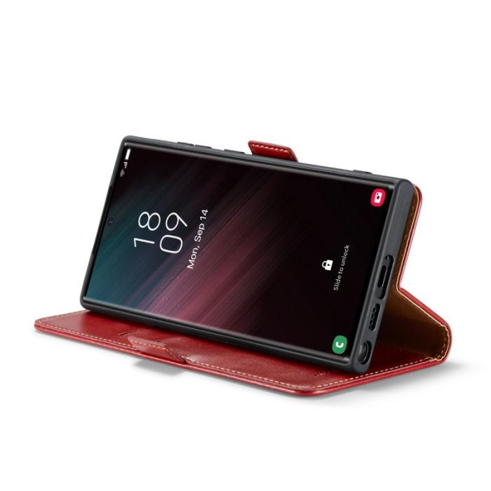 FIERRE SHANN - FIERRE SHANN Samsung Galaxy S24 Ultra Fodral Äkta läder - Röd