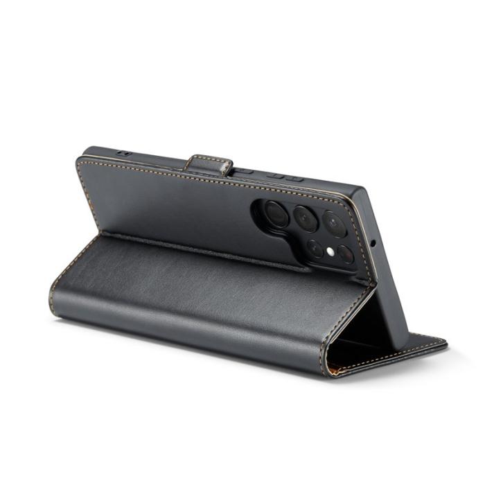 FIERRE SHANN - FIERRE SHANN Samsung Galaxy S24 Ultra Fodral Äkta läder - Svart