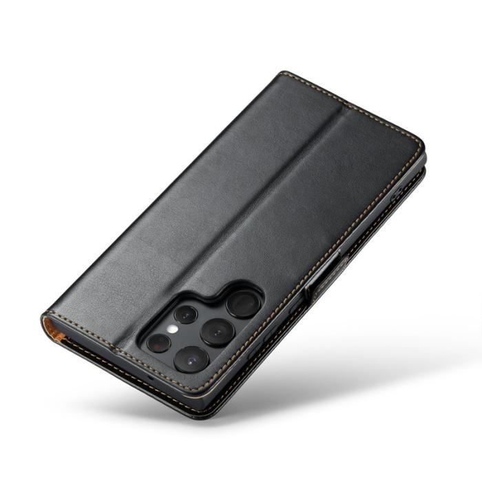 FIERRE SHANN - FIERRE SHANN Samsung Galaxy S24 Ultra Fodral Äkta läder - Svart
