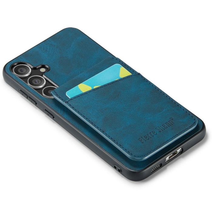 FIERRE SHANN - FIERRE SHANN Samsung Galaxy S25+ Fodral Äkta läder - Blå