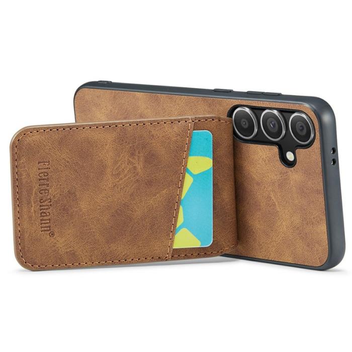 FIERRE SHANN - FIERRE SHANN Samsung Galaxy S25+ Fodral Äkta läder - Brun