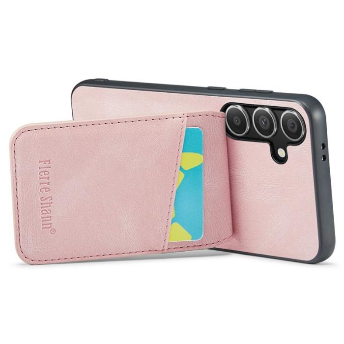 FIERRE SHANN - FIERRE SHANN Samsung Galaxy S25+ Fodral Äkta läder - Pink