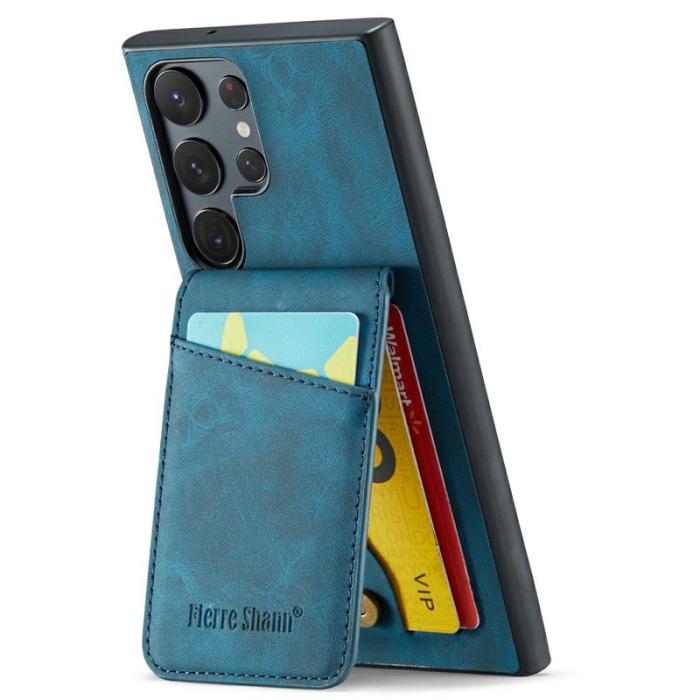 FIERRE SHANN - FIERRE SHANN Samsung Galaxy S25 Ultra Fodral Äkta läder - Blå