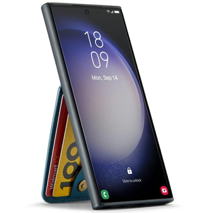 FIERRE SHANN - FIERRE SHANN Samsung Galaxy S25 Ultra Fodral Äkta läder - Blå