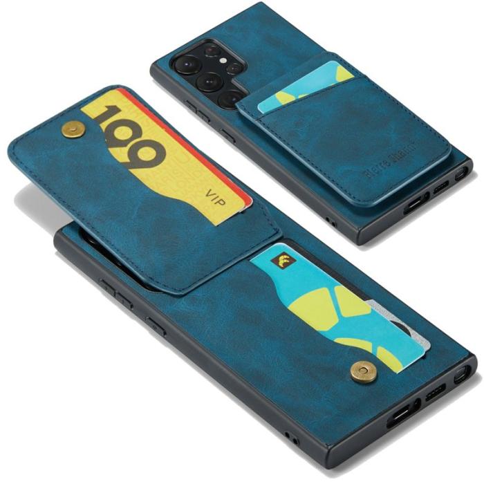 FIERRE SHANN - FIERRE SHANN Samsung Galaxy S25 Ultra Fodral Äkta läder - Blå