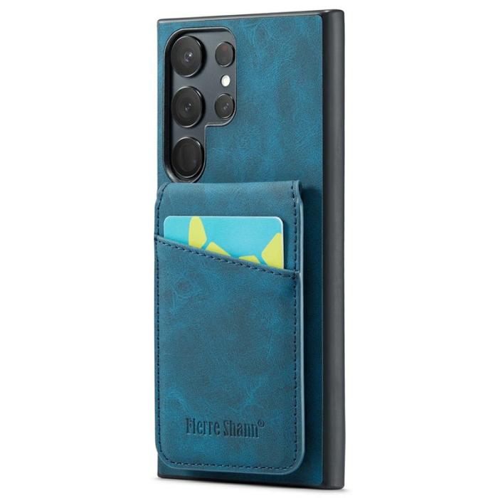 FIERRE SHANN - FIERRE SHANN Samsung Galaxy S25 Ultra Fodral Äkta läder - Blå
