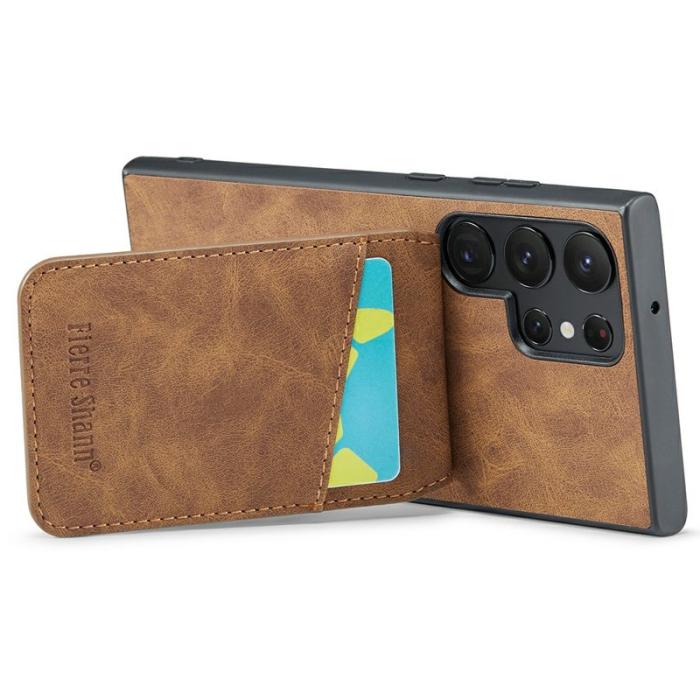 FIERRE SHANN - FIERRE SHANN Samsung Galaxy S25 Ultra Fodral Äkta läder - Brun