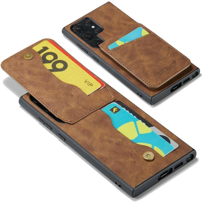 FIERRE SHANN - FIERRE SHANN Samsung Galaxy S25 Ultra Fodral Äkta läder - Brun