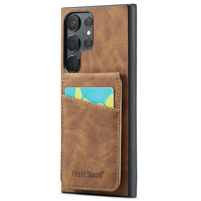 FIERRE SHANN - FIERRE SHANN Samsung Galaxy S25 Ultra Fodral Äkta läder - Brun