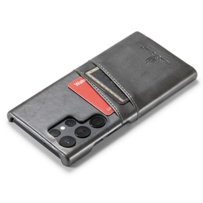 FIERRE SHANN - FIERRE SHANN Samsung Galaxy S25 Ultra Fodral Äkta läder - Grå