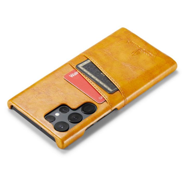 FIERRE SHANN - FIERRE SHANN Samsung Galaxy S25 Ultra Fodral Äkta läder - Gul