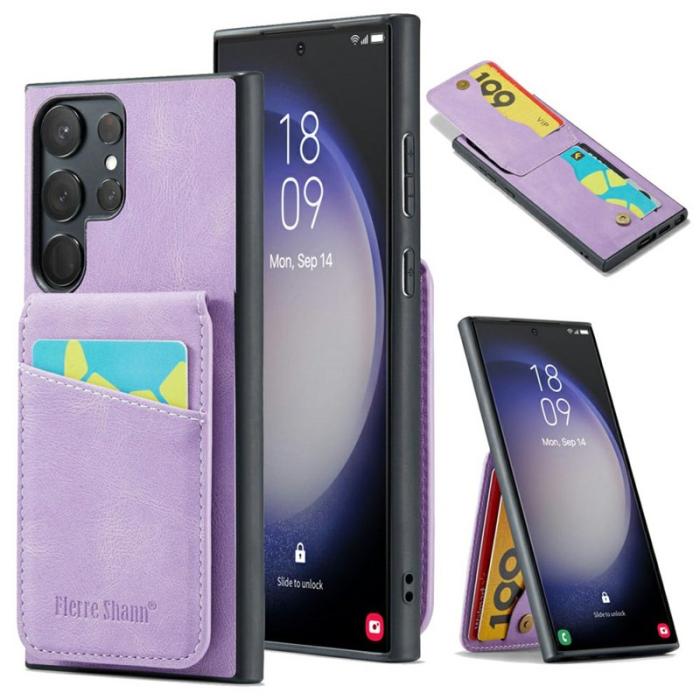 FIERRE SHANN - FIERRE SHANN Samsung Galaxy S25 Ultra Fodral Äkta läder - Lila