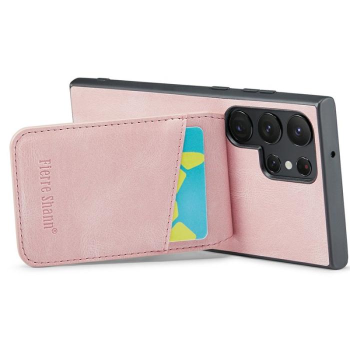 FIERRE SHANN - FIERRE SHANN Samsung Galaxy S25 Ultra Fodral Äkta läder - Pink