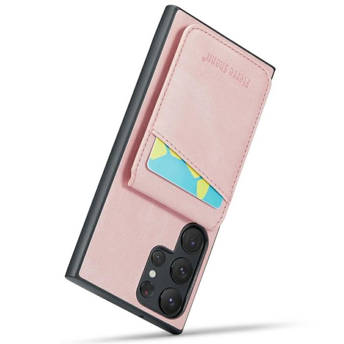 FIERRE SHANN - FIERRE SHANN Samsung Galaxy S25 Ultra Fodral Äkta läder - Pink