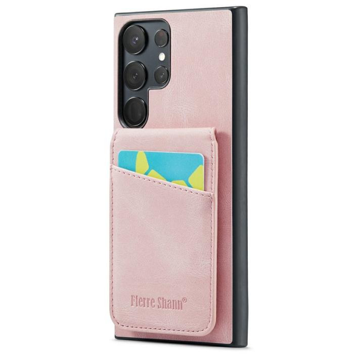 FIERRE SHANN - FIERRE SHANN Samsung Galaxy S25 Ultra Fodral Äkta läder - Pink