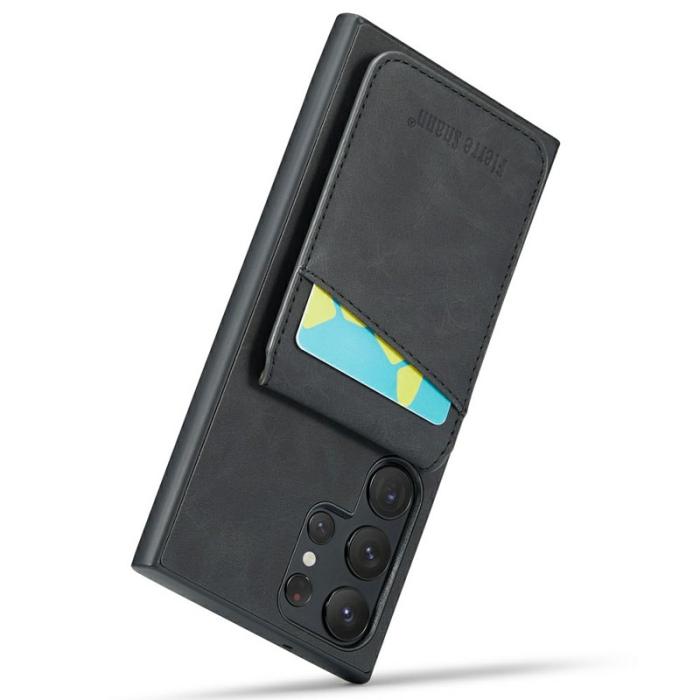 FIERRE SHANN - FIERRE SHANN Samsung Galaxy S25 Ultra Fodral Äkta läder - Svart