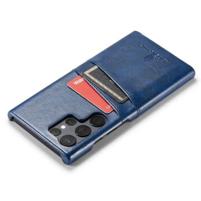 FIERRE SHANN - FIERRE SHANN Samsung Galaxy S25 Ultra Fodral - Waxy PU Läder - Blå