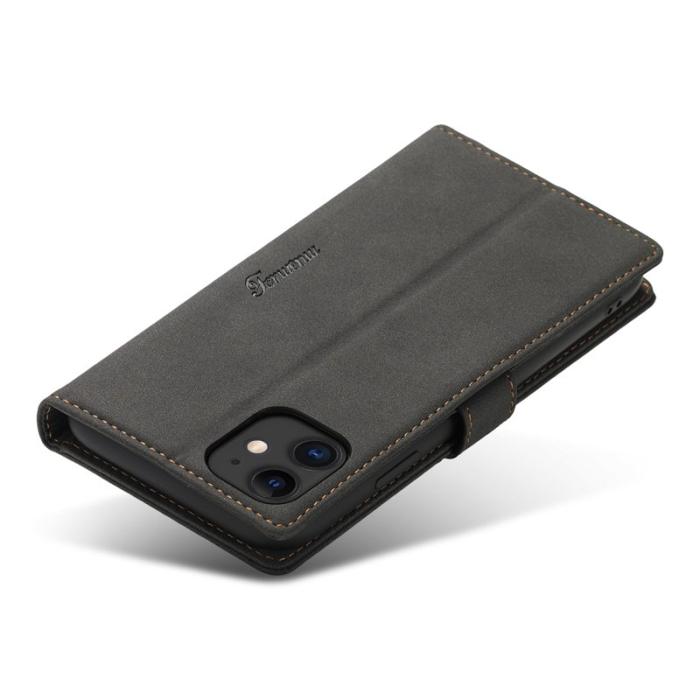 FORWENW - FORWENW F1 Series Fodral för iPhone 11 - Äkta läder - Svart