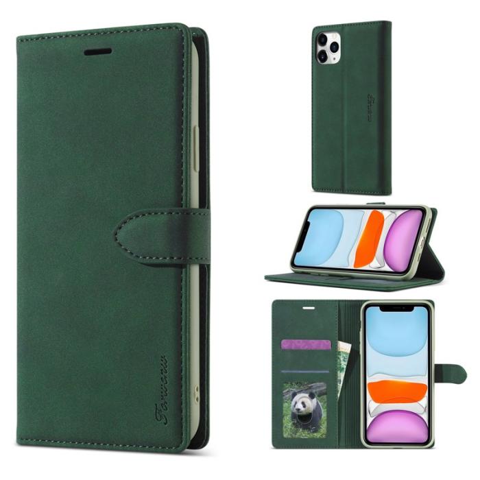 FORWENW - FORWENW F1 Series Fodral för iPhone 11 Pro Äkta läder - Grön