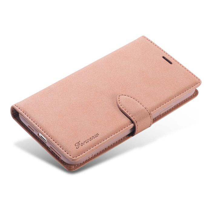 FORWENW - FORWENW F1 Series Fodral för iPhone 12/12 Pro Äkta läder - Roséguld