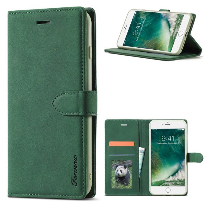 FORWENW - FORWENW F1 Series Fodral för iPhone 7/8/SE - Äkta läder - Grön