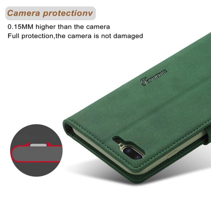 FORWENW - FORWENW F1 Series Fodral för iPhone 7/8/SE - Äkta läder - Grön