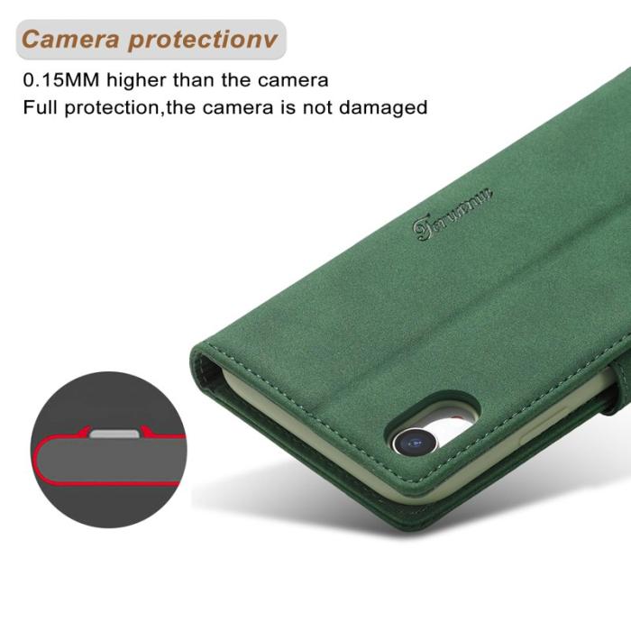 FORWENW - FORWENW F1 Series Fodral för iPhone XR 6.1 tum - Äkta läder - Grön