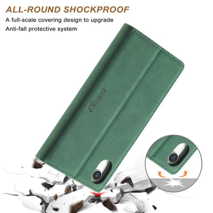 FORWENW - FORWENW F1 Series Fodral för iPhone XR 6.1 tum - Äkta läder - Grön