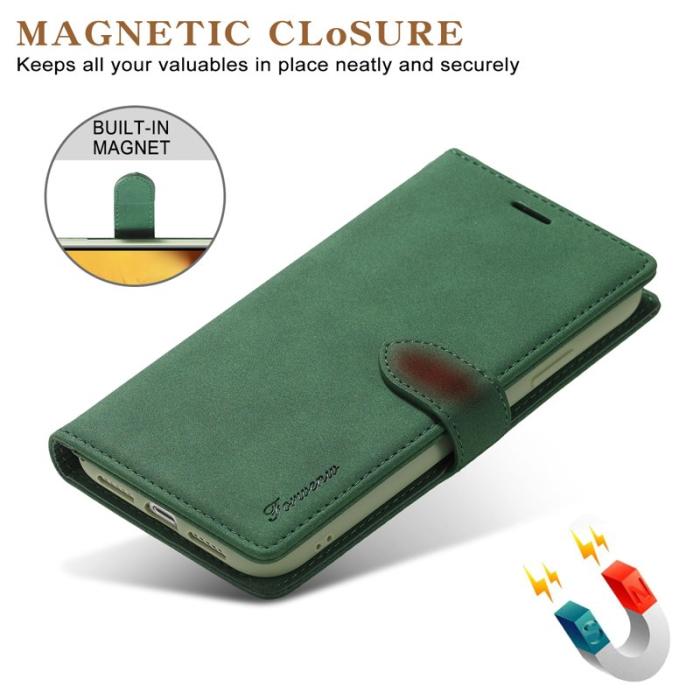 FORWENW - FORWENW F1 Series Fodral för iPhone XR 6.1 tum - Äkta läder - Grön