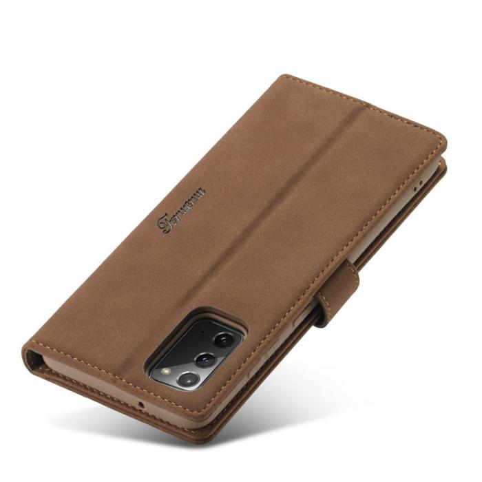 FORWENW - FORWENW F1 Series Fodral för Samsung Galaxy S20 FE - Äkta läder - Brun
