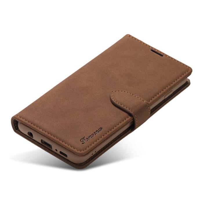 FORWENW - FORWENW F1 Series Fodral för Samsung Galaxy S21 - Äkta läder - Brun