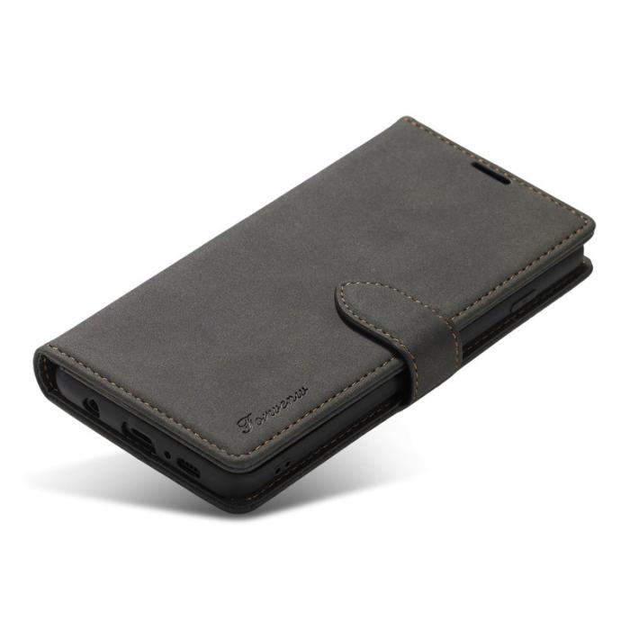 FORWENW - FORWENW F1 Series Fodral i Äkta läder för Samsung Galaxy S21 - Svart