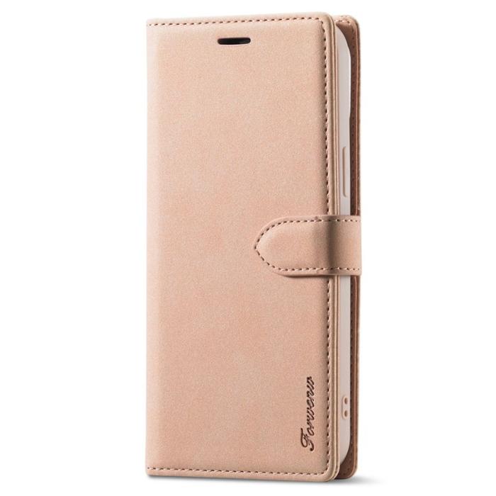FORWENW - FORWENW F1 Series iPhone 13 Pro Max Fodral Äkta läder - Roséguld