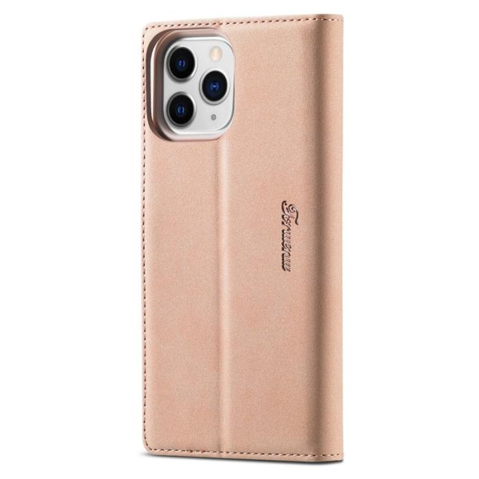 FORWENW - FORWENW F1 Series iPhone 13 Pro Max Fodral Äkta läder - Roséguld