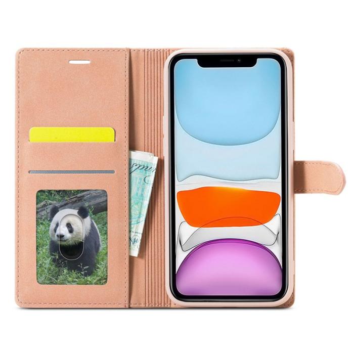 FORWENW - FORWENW F1 Series iPhone 13 Pro Max Fodral Äkta läder - Roséguld