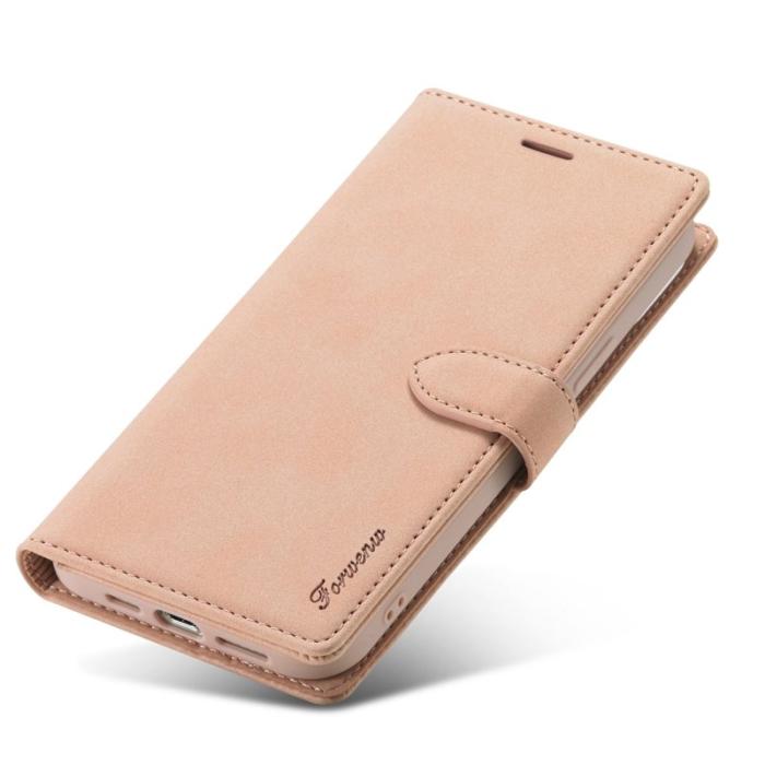 FORWENW - FORWENW F1 Series iPhone 13 Pro Max Fodral Äkta läder - Roséguld