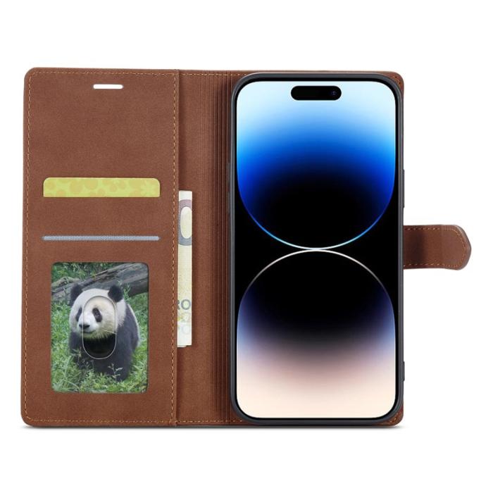 FORWENW - FORWENW F1 Series iPhone 14 Pro Fodral PU Läder - Brun