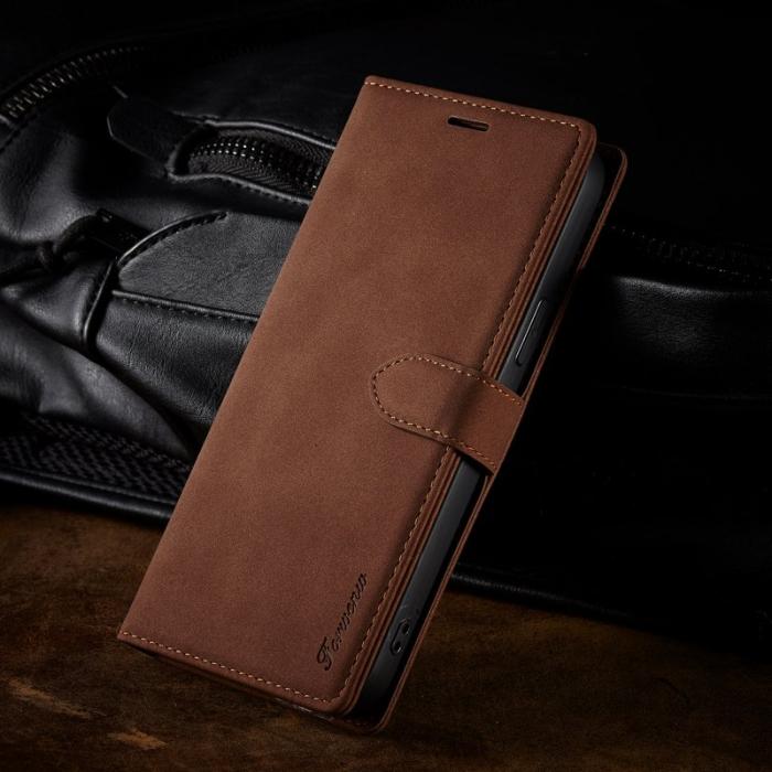 FORWENW - FORWENW F1 Series iPhone 14 Pro Fodral PU Läder - Brun