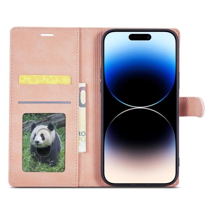 FORWENW - FORWENW F1 Series iPhone 14 Pro Fodral PU Läder - Roséguld