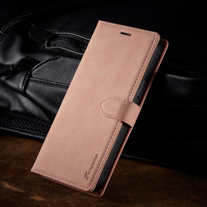 FORWENW - FORWENW F1 Series iPhone 14 Pro Fodral PU Läder - Roséguld