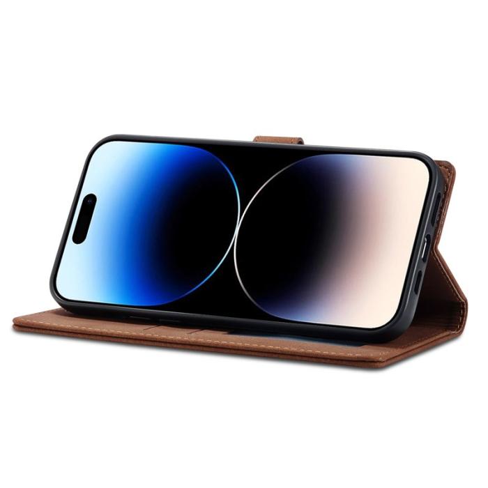 FORWENW - FORWENW F1 Series iPhone 14 Pro Max Fodral PU Läder - Brun