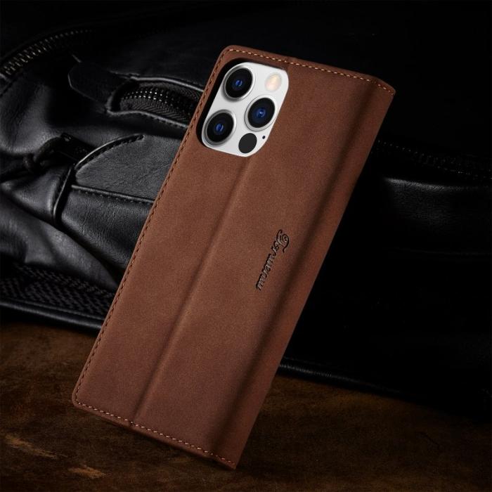 FORWENW - FORWENW F1 Series iPhone 14 Pro Max Fodral PU Läder - Brun