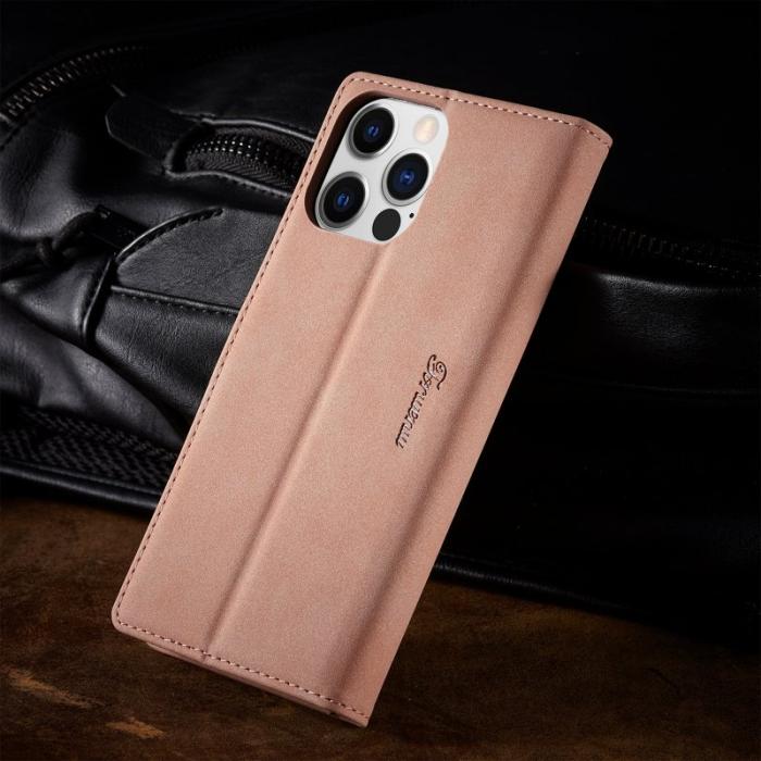 FORWENW - FORWENW F1 Series iPhone 14 Pro Max Fodral PU Läder - Roséguld