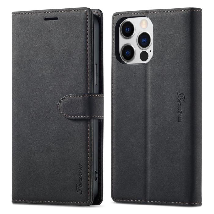 FORWENW - FORWENW F1 Series iPhone 14 Pro Max Fodral PU Läder - Svart