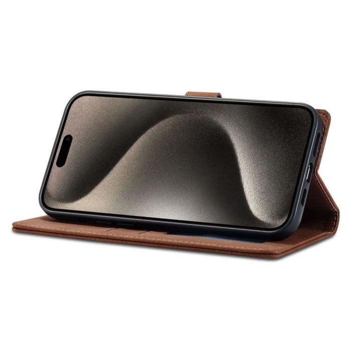 FORWENW - FORWENW F1 Series iPhone 15 Pro Fodral PU Läder - Brun