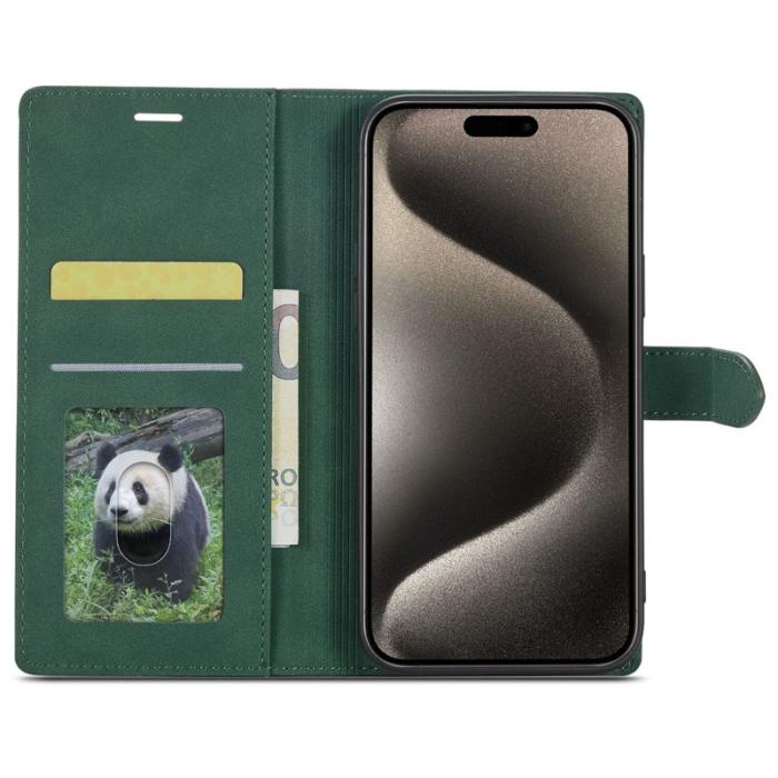 FORWENW - FORWENW F1 Series iPhone 15 Pro Max Fodral PU Läder - Grön