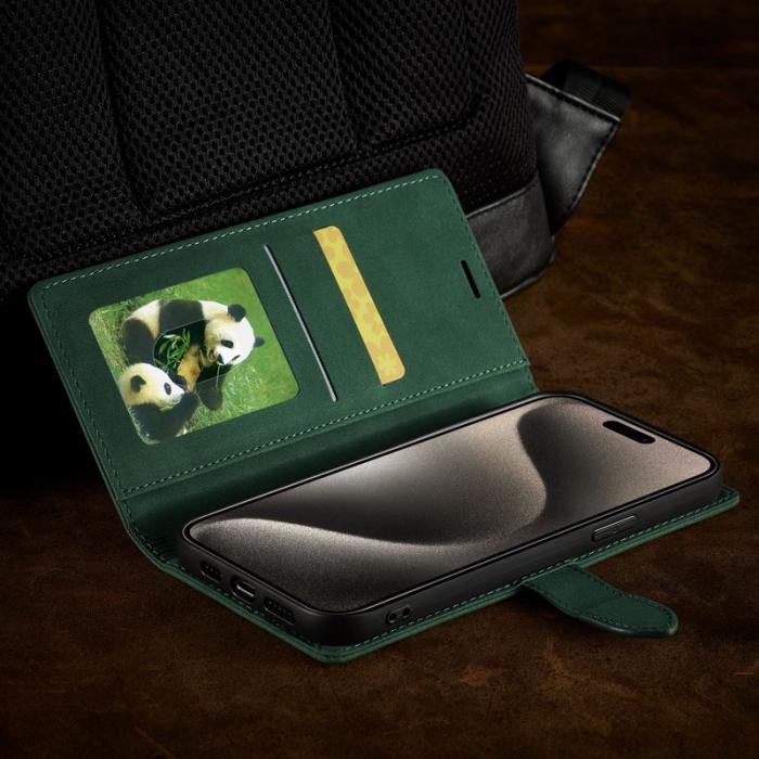 FORWENW - FORWENW F1 Series iPhone 15 Pro Max Fodral PU Läder - Grön