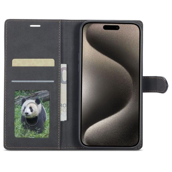 FORWENW - FORWENW F1 Series iPhone 15 Pro Max Fodral PU Läder - Svart