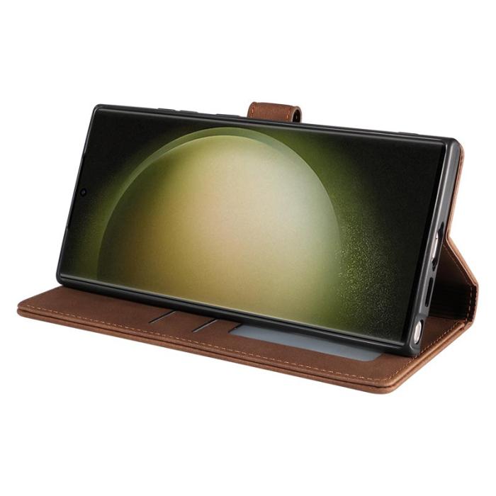 FORWENW - FORWENW F1 Series Samsung Galaxy S24 Ultra Fodral - Äkta läder - Brun